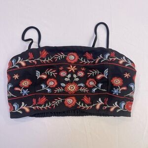 Floral embroidery crop top by forever 21